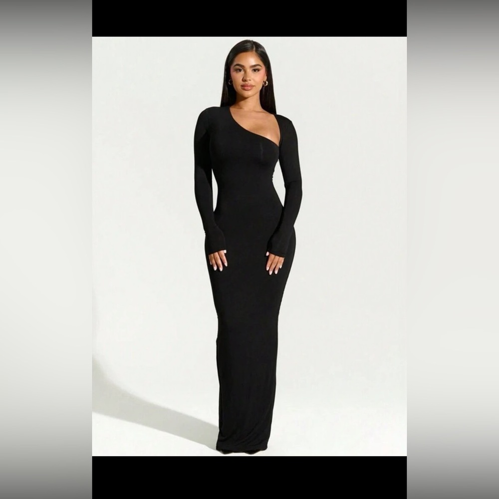 Shein long black dress